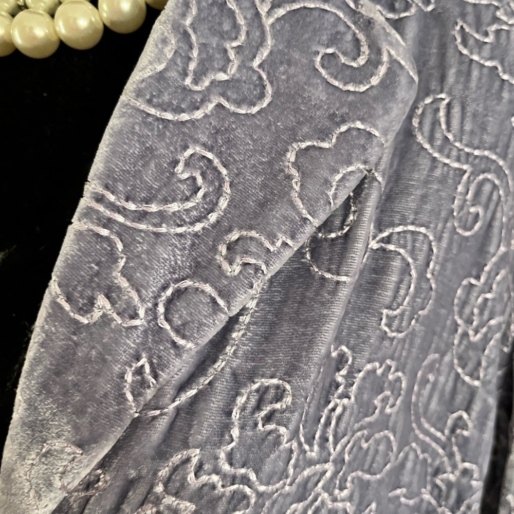 J. Jill Periwinkle Embossed Velvet Blazer
